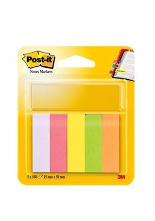 Label, paper, 5x100 sheets, 15x50 mm, 3M POSTIT, mixed
