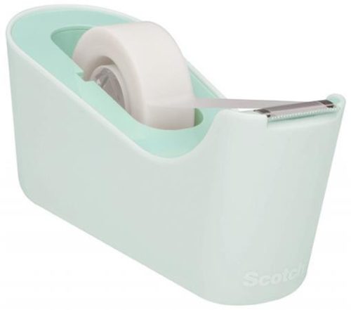 Adhesive tape dispenser, desktop, refilled, 3M SCOTCH "C18", mint