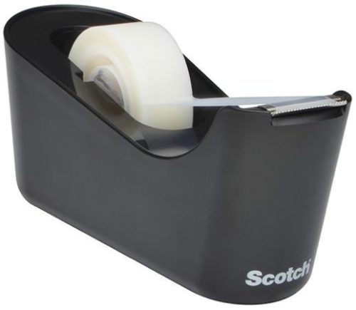 Adhesive tape dispenser, desktop, refilled, 3M SCOTCH "C18", black