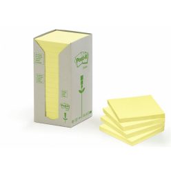   Self-adhesive notepad, 76x76 mm, 16x100 sheets, environmentally friendly, 3M POSTIT, yellow