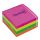 Sticky note pad, 76x76 mm, 400 sheets, TARTAN, mixed neon colours