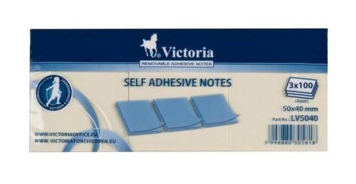 Sticky note pad, 50x40 mm, 100 sheets, VICTORIA OFFICE, yellow