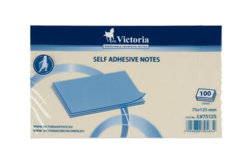 Sticky note pad, 75x125 mm, 100 sheets, VICTORIA OFFICE, yellow