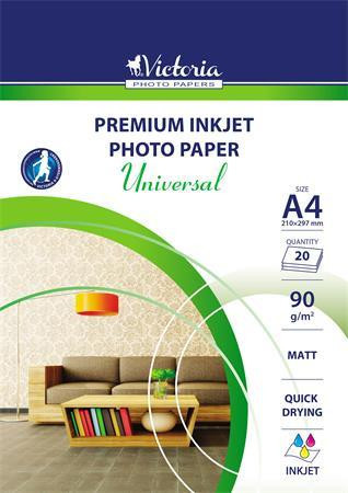 Photo paper, inkjet, A4, 90 g, matt, VICTORIA PAPER "Universal"