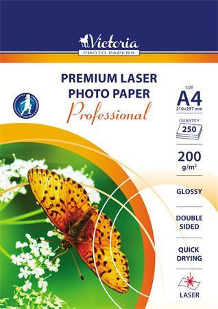 Photo paper, laser, A4, 200 g, glossy, double-sided, VICTORIA PAPER "Professional"