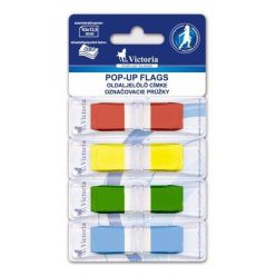   Label, plastic, 4x36 sheets, 43x12,5 mm, VICTORIA OFFICE, mixed colour