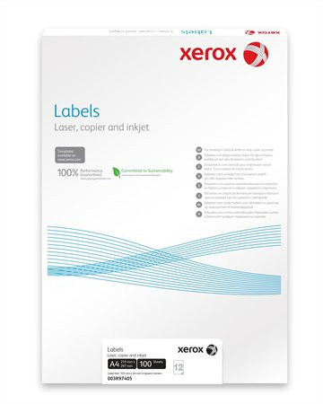 Label, universal, 63,5x38,1 mm, rounded corners, XEROX, 2100 labels per pack