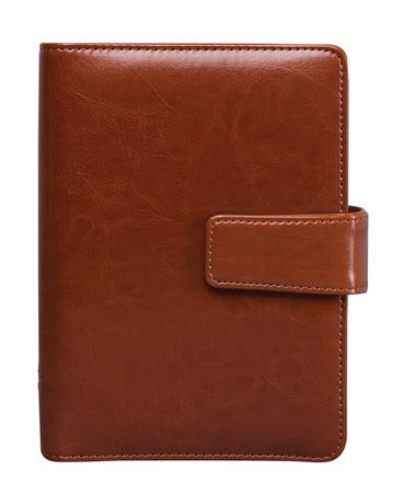 Calendar, ring-shaped, with inserts, "L", leatherette, SATURNUS, "223", brown