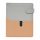 Calendar, ring-shaped, with inserts, "L", imitation leather, SATURNUS, "229", grey-salmon