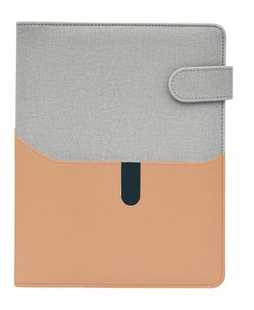 Calendar, ring-shaped, with inserts, "L", imitation leather, SATURNUS, "229", grey-salmon