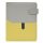 Calendar, ring-shaped, with inserts, "L", imitation leather, SATURNUS, "229", grey-yellow-green