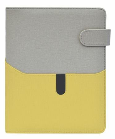 Calendar, ring-shaped, with inserts, "L", imitation leather, SATURNUS, "229", grey-yellow-green