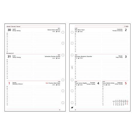 Calendar insert, planner, weekly, "L", SATURNUS, white 2025