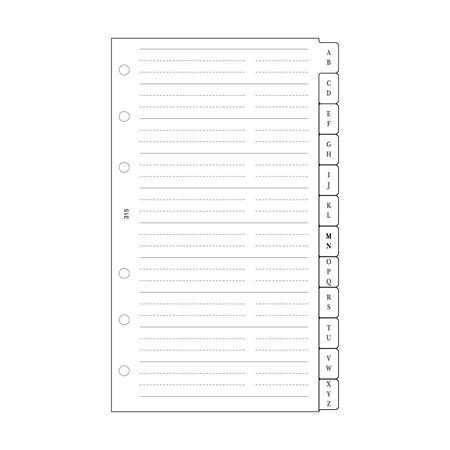 Calendar insert, telephone register, "L", SATURNUS, white
