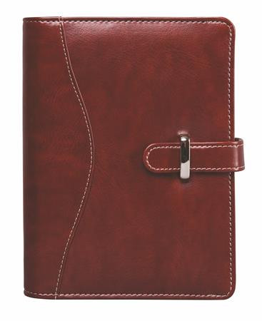 Calendar, ring-shaped, with inserts, "L", leatherette, SATURNUS, "437", burgundy