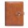 Calendar, ring-shaped, with inserts, "L", leatherette, SATURNUS, "437", light brown