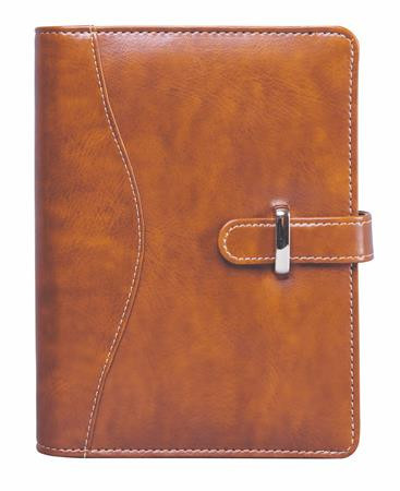 Calendar, ring-shaped, with inserts, "L", leatherette, SATURNUS, "437", light brown