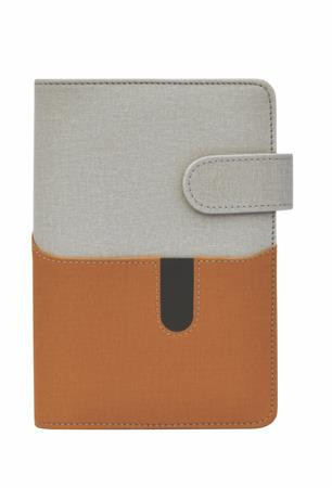 Calendar, ring-shaped, with inserts, "M", leatherette, SATURNUS, "229", grey-brown