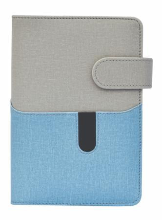 Calendar, ring-shaped, with inserts, "M", leatherette, SATURNUS, "229", grey-blue