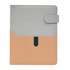   Calendar, ring-shaped, with inserts, "M", imitation leather, SATURNUS, "229", grey-salmon