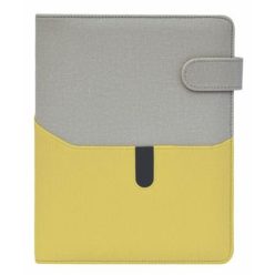   Calendar, ring-shaped, with inserts, "M", imitation leather, SATURNUS, "229", grey-yellow-green
