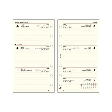 Calendar insert, planner, weekly, "M", SATURNUS, chamois 2025