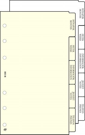 Calendar insert, divider, "S", SATURNUS, chamois