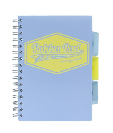 Spiral notebook, A5, lined, 100 pages, PUKKA PAD "Pastel project book", mixed colour