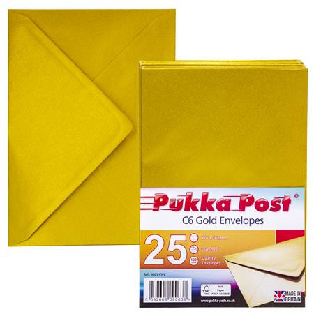 Envelope, C6, silicone, PUKKA PAD "Gold", gold