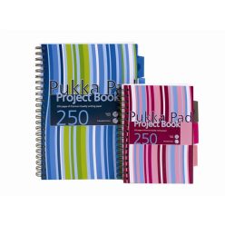   Spiral notebook, A5, lined, 125 pages, PUKKA PAD "Stripe project book"