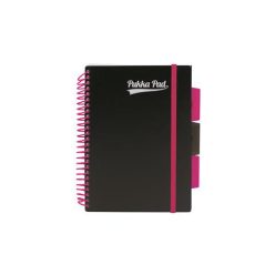   Spiral notebook, A5, lined, 100 pages, PUKKA PAD, "Neon black project book"