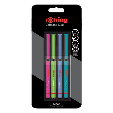 Needle felt set, 0,4 mm, ROTRING "Liner", 4 different colours