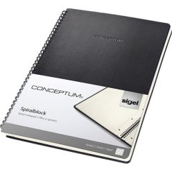   Spirálfüzet, exkluzív, A4, vonalas, 80 lap, keményfedeles, SIGEL "Conceptum", fekete