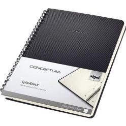   Spiral notebook, exclusive, A5, ruled, 80 pages, hardcover, SIGEL "Conceptum", black