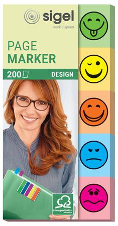 Label, paper, 5x40 sheets, 20x50 mm, SIGEL "Smile", mixed colour