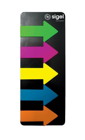 Marking label, plastic, 5x25 sheets, 25x45 mm, SIGEL "Arrows", mixed colour