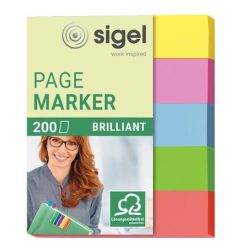   Label, paper, 5x40 sheets, 12x50 mm, SIGEL "Brilliant Mini", mixed colour