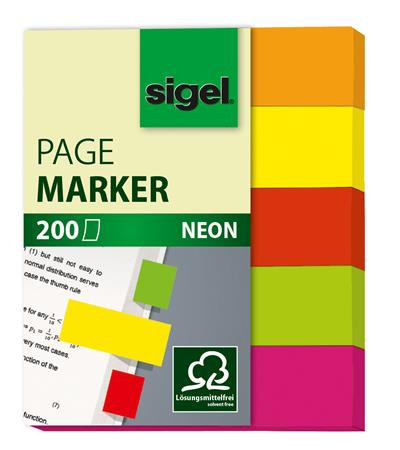 Label, paper, 5x40 sheets, 12x50 mm, SIGEL "Neon Mini", mixed colour