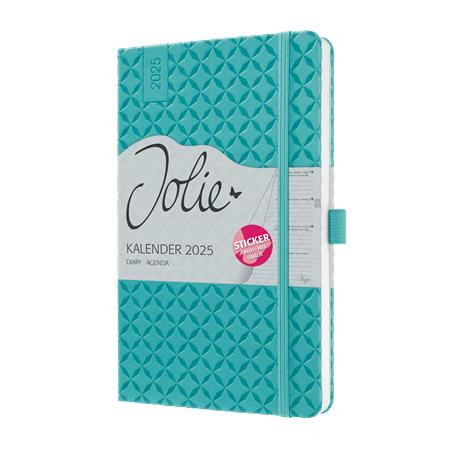Calendar, A5, weekly, 2025, hard cover, SIGEL "Jolie", aqua green