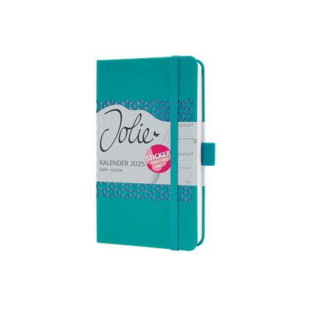 Calendar, A6, weekly, 2025, hard cover, SIGEL "Jolie", shiny turquoise
