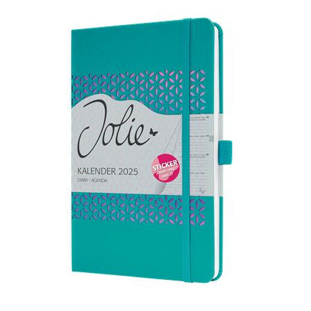 Calendar, A5, weekly, 2025, hard cover, SIGEL "Jolie", shiny turquoise