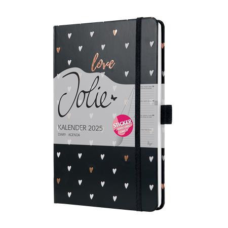 Calendar, A5, weekly, 2025, hard cover, SIGEL "Jolie", Dark love