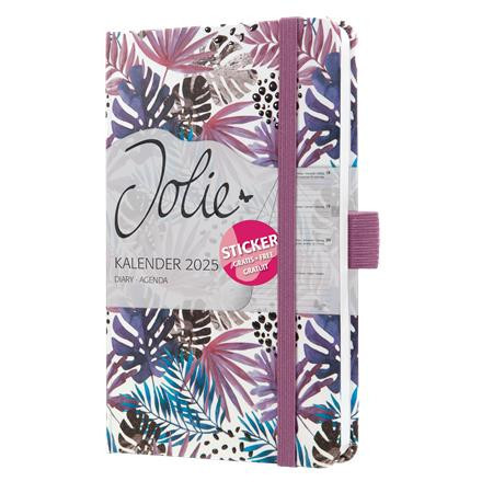 Calendar, A6, weekly, 2025, hard cover, SIGEL "Jolie", Violet Jungle Fever