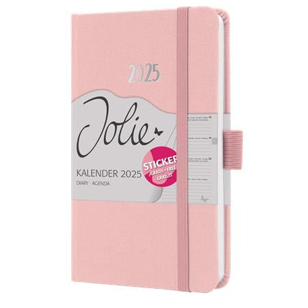 Calendar, A6, weekly, 2025, embossed cover, SIGEL "Jolie", soft pink