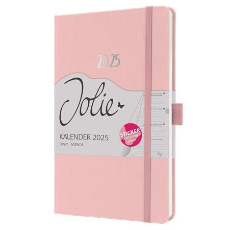 Calendar, A5, weekly, 2025, embossed cover, SIGEL "Jolie", soft pink