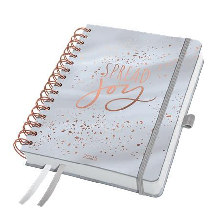 Calendar, spiral, A5, weekly, 2025, hard cover, SIGEL "Jolie" Glittery Joy