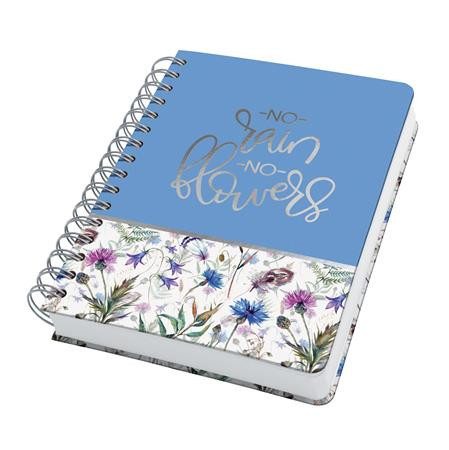 Spiral notebook, 168x215 mm, 120 pages, hardcover, SIGEL "Jolie", Misty Meadows