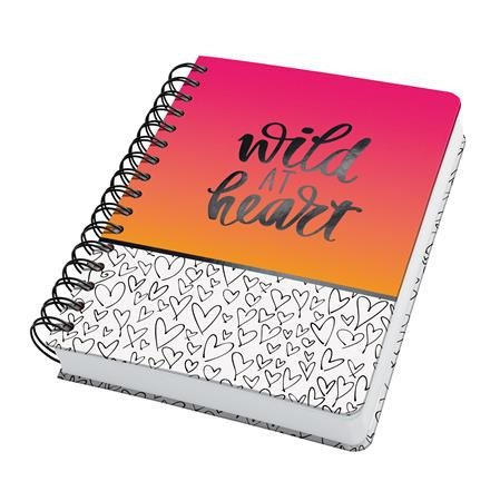 Spiral notebook, 168x215 mm, 120 pages, hardcover, SIGEL "Jolie", Wild Hearts
