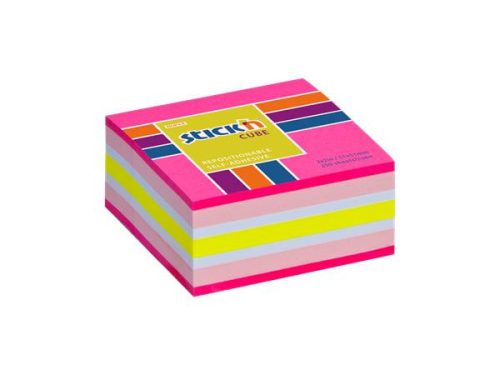 Sticky note pad, 51x51 mm, 250 sheets, STICK N, neon pink