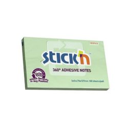 Sticky note pad, 76x127 mm, 100 sheets, STICK N, green
